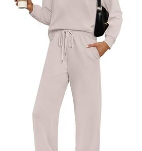Fall Lounge Sets for Women: Mock Neck Top & Wide Leg Pants