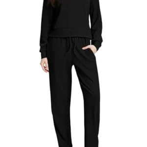 Alpha Sierra Women's Two-Piece Hoodie and Sweatpants Set - Airport Fashion Tracksuit with Pocket